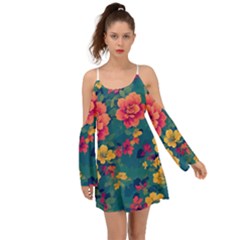 Floral Art Flowers Textile Boho Dress