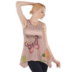Butterfly Background Pattern Texture Side Drop Tank Tunic by Ravend