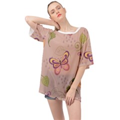 Butterfly Background Pattern Texture Oversized Chiffon Top