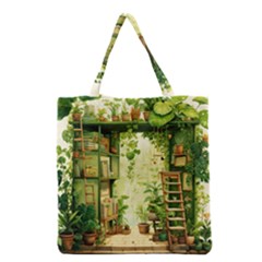 Building Potted Plants Grocery Tote Bag