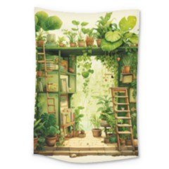 Building Potted Plants Large Tapestry