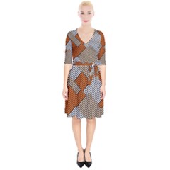 Abstract Pattern Line Art Design Decoration Wrap Up Cocktail Dress by Ravend