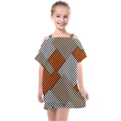 Abstract Pattern Line Art Design Decoration Kids  One Piece Chiffon Dress