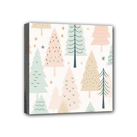 Trees Christmas Mini Canvas 4  X 4  (stretched)