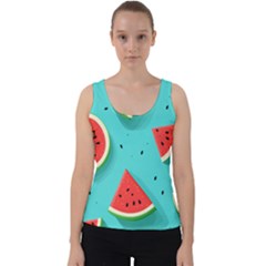 Watermelon Fruit Slice Velvet Tank Top