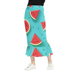 Watermelon Fruit Slice Maxi Fishtail Chiffon Skirt by Ravend