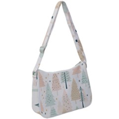 Trees Christmas Zip Up Shoulder Bag