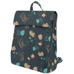 Flowers Leaves Pattern Seamless Flap Top Backpack