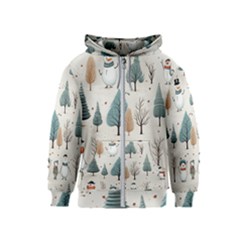 Snowman Snow Christmas Kids  Zipper Hoodie