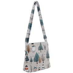 Snowman Snow Christmas Zipper Messenger Bag by Ravend