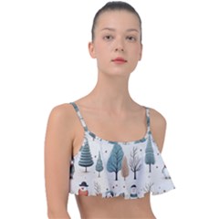 Snowman Snow Christmas Frill Bikini Top by Ravend