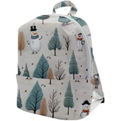 Snowman Snow Christmas Zip Up Backpack