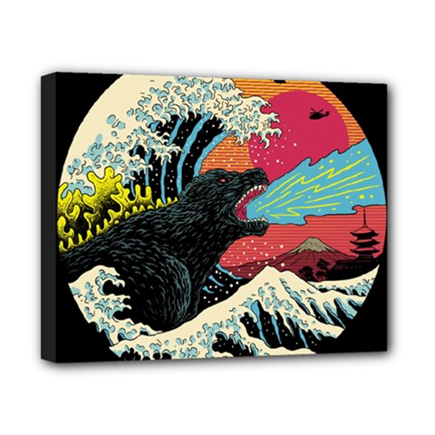 Retro Wave Kaiju Godzilla Japanese Pop Art Style Canvas 10  X 8  (stretched) by Modalart