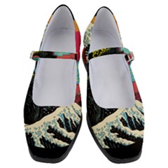 Retro Wave Kaiju Godzilla Japanese Pop Art Style Women s Mary Jane Shoes by Modalart
