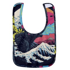 Retro Wave Kaiju Godzilla Japanese Pop Art Style Baby Bib by Modalart