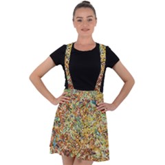 Art Modern Painting Acrylic Canvas Velvet Suspender Skater Skirt