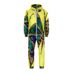 Butterfly Mosaic Yellow Colorful Hooded Jumpsuit (kids)