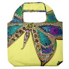 Butterfly Mosaic Yellow Colorful Premium Foldable Grocery Recycle Bag