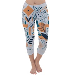 Flower Design Nature Capri Winter Leggings 