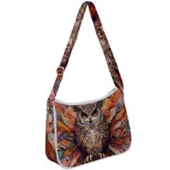 Drawing Olw Bird Zip Up Shoulder Bag