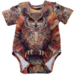 Drawing Olw Bird Baby Short Sleeve Bodysuit