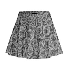 Vintage Clock Motif Pattern Mini Flare Skirt