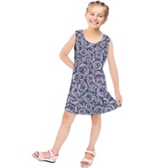 Vintage Clock Motif Pattern Kids  Tunic Dress