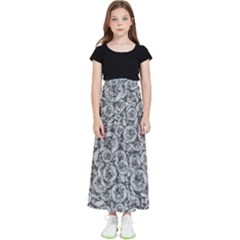 Vintage Clock Motif Pattern Kids  Flared Maxi Skirt