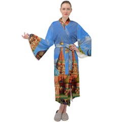 Architecture Building Cathedral Church Maxi Velvet Kimono by Modalart