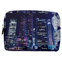 Black Building Lighted Under Clear Sky Make Up Pouch (medium) by Modalart
