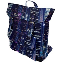 Black Building Lighted Under Clear Sky Buckle Up Backpack by Modalart