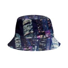 Black Building Lighted Under Clear Sky Inside Out Bucket Hat by Modalart