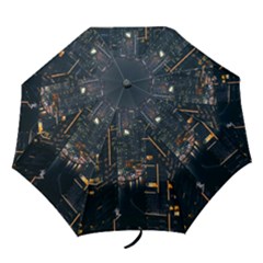 Photo Of Buildings During Nighttime Folding Umbrellas by Modalart