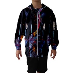 Roadway Surrounded Building During Nighttime Kids  Hooded Windbreaker