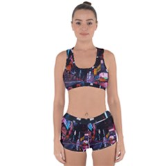 Roadway Surrounded Building During Nighttime Racerback Boyleg Bikini Set