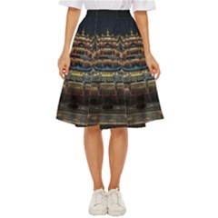 Blue Yellow And Green Lighted Pagoda Tower Classic Short Skirt