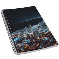 Aerial Photography Of Lighted High Rise Buildings 5 5  X 8 5  Notebook by Modalart