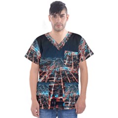 Aerial Shot Of Buildings Men s V-neck Scrub Top