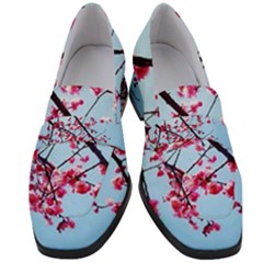 Beautiful Tree Flowers Women s Chunky Heel Loafers