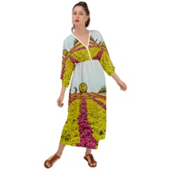 Beautiful garden Grecian Style  Maxi Dress