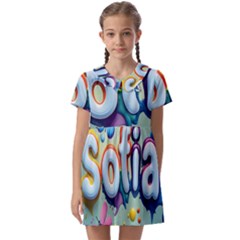 Sofia Kids  Asymmetric Collar Dress by 1212