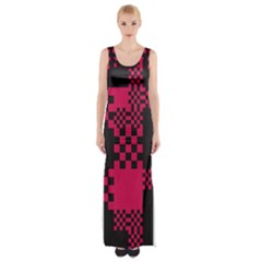 Cube Square Block Shape Creative Thigh Split Maxi Dress by Amaryn4rt