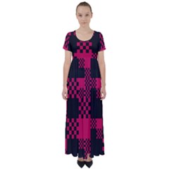 Cube Square Block Shape Creative High Waist Short Sleeve Maxi Dress by Amaryn4rt