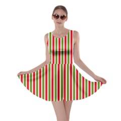 Pattern Background Red White Green Skater Dress by Amaryn4rt