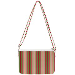Pattern Background Red White Green Double Gusset Crossbody Bag