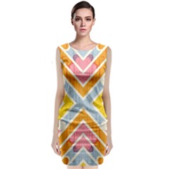 Line Pattern Cross Print Repeat Classic Sleeveless Midi Dress by Amaryn4rt