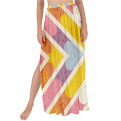 Line Pattern Cross Print Repeat Maxi Chiffon Tie-up Sarong by Amaryn4rt