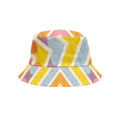 Line Pattern Cross Print Repeat Bucket Hat (kids) by Amaryn4rt