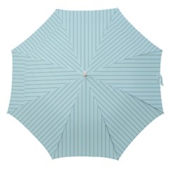 Stripes Striped Turquoise Straight Umbrellas by Amaryn4rt