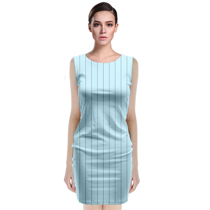 Stripes Striped Turquoise Classic Sleeveless Midi Dress